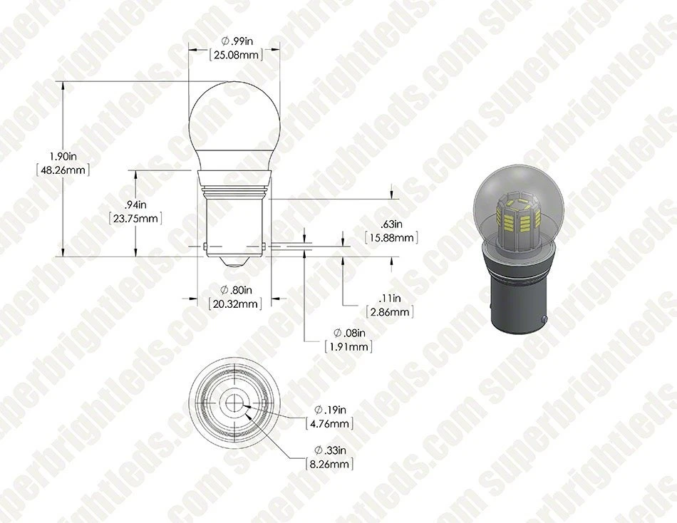 1156 LED Light Bulb with Stock Cover - 36 SMD LED Tower - BA15S Base for Cars, Trucks & SUVs 7 1156 LED Light Bulb with Stock Cover - 36 SMD LED Tower - BA15S Base for Cars, Trucks & SUVs - Image 7