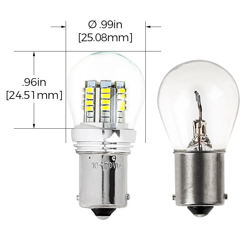 1156 LED Light Bulb with Stock Cover - 36 SMD LED Tower - BA15S Base for Cars, Trucks & SUVs 4 1156 LED Light Bulb with Stock Cover - 36 SMD LED Tower - BA15S Base for Cars, Trucks & SUVs - Image 4