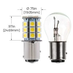 1157 LED Bulb - Dual Function 27 SMD LED Tower - 2 Pack | High-Performance Tail, Brake & Turn Lights for Cars, Trucks & SUVs -Nebo Sales Store 1157 x27 t car measurements