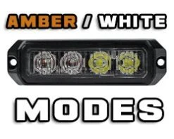 4" Grille and Surface Mount LED Strobe Light Head - 12W | High-Intensity Warning Light for Vehicles -Nebo Sales Store 12 watt amber white strob