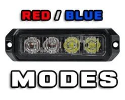 4" Grille and Surface Mount LED Strobe Light Head - 12W | High-Intensity Warning Light for Vehicles -Nebo Sales Store 12 watt ared blue strob