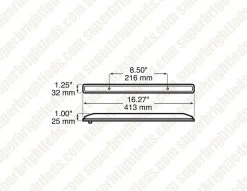 Peterson LED Identification Light Bar for Trailers Over 80" Wide - 6 LEDs - Red | High-Visibility Signal Lighting -Nebo Sales Store 169 3r dim drawing