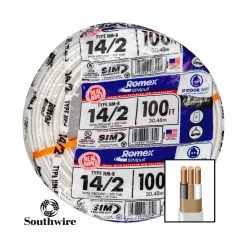 Southwire 14/2 Romex® SIMpull® NM-B W/G Wire - 25ft, 50ft, 100ft | Indoor Electrical Wiring