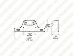Great White LED License Plate Light with Bracket - 1 LED - Clear Lens for Cars, Trucks & SUVs -Nebo Sales Store 290b p dim drawing