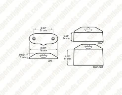 Great White LED License Plate Light - Top Mount, 1 LED, Clear Lens for Cars, Trucks & SUVs -Nebo Sales Store 290c dim drawing