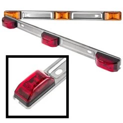 80" Wide LED Identification Light Bar for Trailers - Waterproof, Stainless Steel Base - Truck Tail, Brake, Turn, Reverse Lights