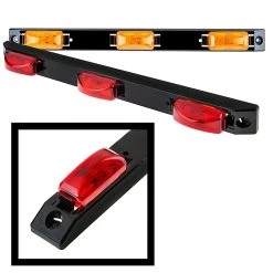 Amber LED Identification Light Bar for Trailers Over 80" Wide - 9 LEDs, Waterproof, Durable