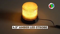 4-1/2" Amber LED Strobe Light Beacon - Magnetic Mount, 12V Adapter, Triple Flash Pattern for Vehicles -Nebo Sales Store 4 5amberstrobethumb