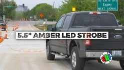 5-1/2" Amber LED Strobe Light Beacon - Magnetic Mount, 12V, 3 Flash Patterns for Vehicles & Construction -Nebo Sales Store 5 5amberstrobethumb