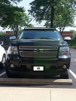 50" Curved Off-Road LED Light Bar - 288W, 23,040 Lumens - Durable Vehicle Lighting for Emergency & Service -Nebo Sales Store 50 inch curved light bar on truck windshield