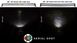 50" Curved Off-Road LED Light Bar - 288W, 23,040 Lumens - Durable Vehicle Lighting for Emergency & Service -Nebo Sales Store 50 inch light bar comparison shot