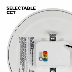 5" 10W Dimmable LED Flush Mount Downlight - Black Trim, Selectable CCT, 650 Lumens - Energy-Efficient Ceiling Light -Nebo Sales Store 5fmct10sr05wh cct 2