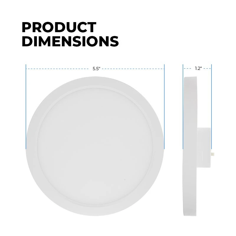 5" 10W Dimmable LED Flush Mount Downlight - White, Selectable CCT, 650 Lumens - Energy-Efficient Ceiling Light 3 5" 10W Dimmable LED Flush Mount Downlight - White, Selectable CCT, 650 Lumens - Energy-Efficient Ceiling Light - Image 3