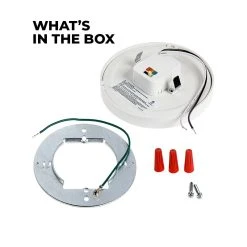 5" 10W Dimmable LED Flush Mount Downlight - Brushed Nickel Trim - Selectable CCT - 650 Lumens - Energy Efficient Ceiling Light -Nebo Sales Store 5fmct10sr05wh whats in the box 1