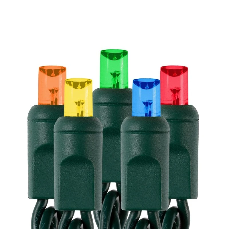 25ft Wide Angle Multicolor LED Christmas String Lights - 50 Mini 5mm Bulbs, Green Wire, Multi-Color (Red, Green, Blue, Yellow, Orange) 1 25ft Wide Angle Multicolor LED Christmas String Lights - 50 Mini 5mm Bulbs, Green Wire, Multi-Color (Red, Green, Blue, Yellow, Orange)