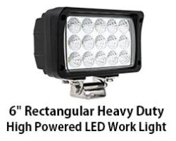 6" Rectangular 45W LED Auxiliary Light - Heavy Duty Off-Road Driving Light with 60° Beam Angle - Black Finish -Nebo Sales Store 6 rectangle