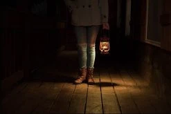 NEBO Old Red LED Lantern with Realistic Flicker Flame - 100 Lumens, Portable Camping Light, Emergency Flashlight - NEB-LTN-1004 -Nebo Sales Store 6642 iluminating porch 2