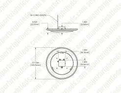 6" 15W Dimmable LED Flush Mount Downlight - Selectable CCT - 1,125 Lumens - Energy Efficient Ceiling Light -Nebo Sales Store 6hvct15d5wh dim drawing