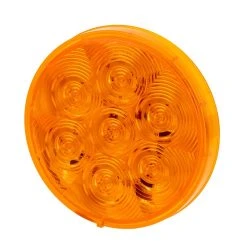 LumenX 4" Round Amber LED Trailer Turn Signal Light - Weatherproof, 7 LEDs for Front & Rear Use