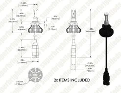 9006 LED Fanless Headlight/Fog Light Conversion Kit - 4,000 Lumens/Set for Cars, Trucks, SUVs -Nebo Sales Store 9006 hlv4 for site