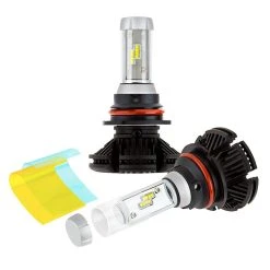 9004 LED Fanless Headlight & Fog Light Conversion Kit - 5,000 Lumens, Adjustable Color Temperature, Compact Heat Sinks
