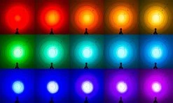 6W RGB Color Changing LED Landscape Spotlight with Remote - 200 Lumens - Matte Black - Outdoor Lighting -Nebo Sales Store GLUX rgb led colors0956