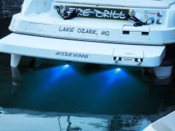 9W Underwater LED Lights - Energy-Efficient Submersible Landscape Lighting -Nebo Sales Store LED Underwater Light 9 Watt Blue Marine Grade Boat Dual Mounted