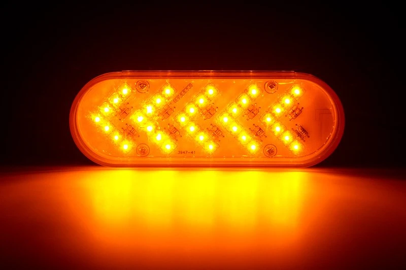 Amber LED Trailer Turn Signal Light - Sequential Arrow Design - 35 LEDs - 12V/24V Compatible - Oval Shape 7 Amber LED Trailer Turn Signal Light - Sequential Arrow Design - 35 LEDs - 12V/24V Compatible - Oval Shape - Image 7