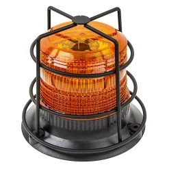 4-3/4" Amber LED Strobe Light Caged Beacon - Heavy-Duty Vehicle Lighting for Construction & Agriculture