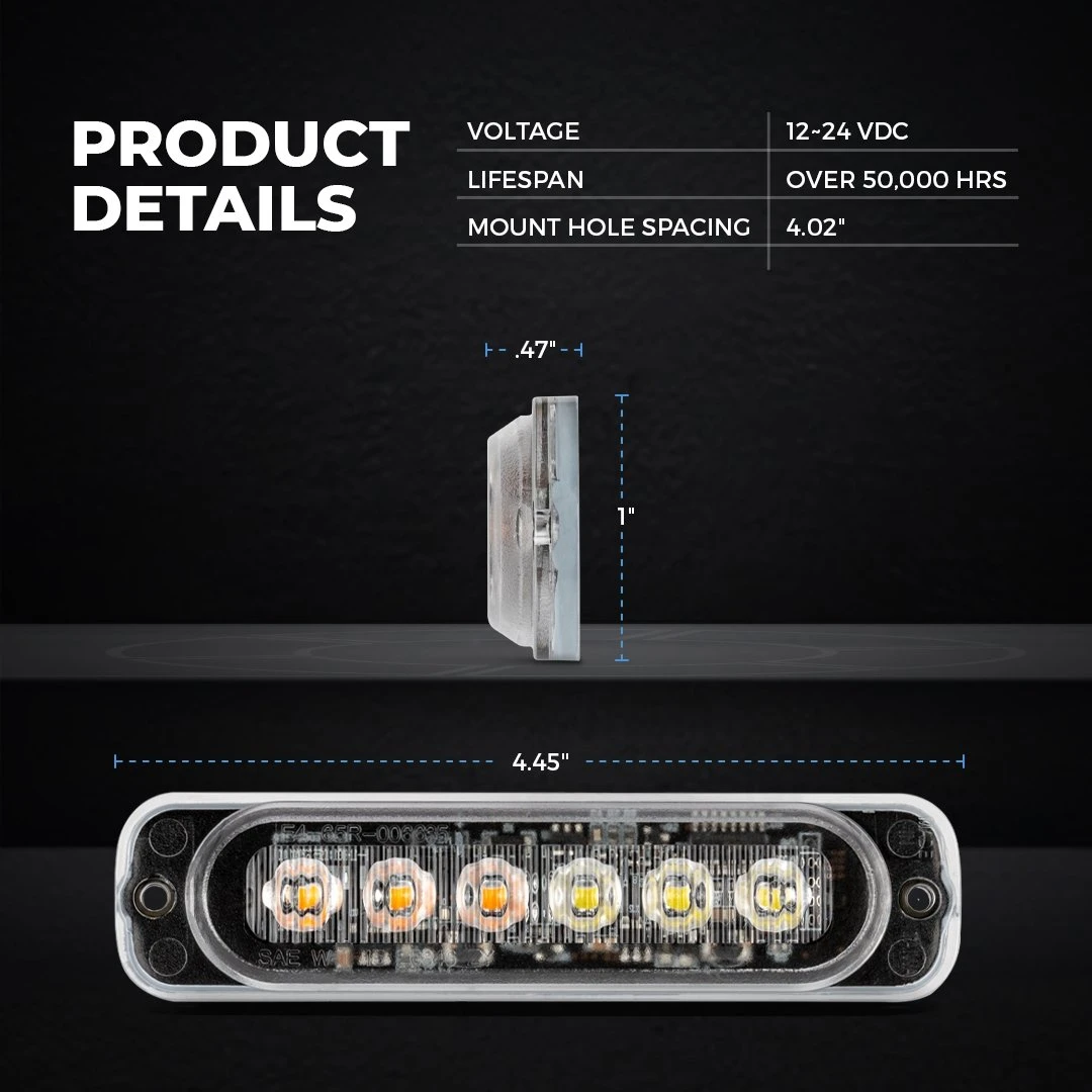 18W Red Low Profile Grille & Surface Mount LED Light Head - 4-Pack for Vehicles 2 18W Red Low Profile Grille & Surface Mount LED Light Head - 4-Pack for Vehicles - Image 2