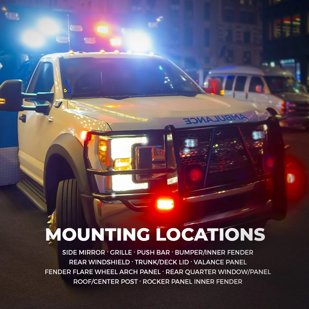 18W Red Low Profile Grille & Surface Mount LED Light Head - 4-Pack for Vehicles 6 18W Red Low Profile Grille & Surface Mount LED Light Head - 4-Pack for Vehicles - Image 6