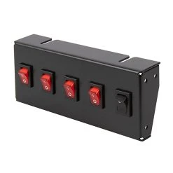 4-Position LED Rocker Switch Panel - 12V 40A DC Distribution Panel with Momentary Switch