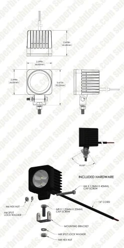 2.5" Square LED Pod Lights - 1,050 Lumens, 60 Degree Beam - Durable Vehicle Work Light 32 2.5" Square LED Pod Lights - 1,050 Lumens, 60 Degree Beam - Durable Vehicle Work Light -Nebo Sales Store aux 12w s30 assembly digimark