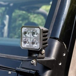 3” LED Pod Light - 40W Flood/Spot Beam - 3,800 Lumens - White - Vehicle Lighting -Nebo Sales Store aux 40w s10 app close up