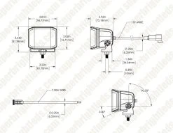 70W LED Pod Light with Amber Strobe - 8,400 Lumens Spot Beam for Emergency & Service Vehicles -Nebo Sales Store aux 70w s200 sp as dim drawings