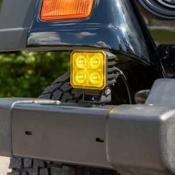 3” LED Pod Light - 40W Spot Beam, Yellow, 3,800 Lumens, 2-Pack for Emergency & Vehicle Lighting 13 3” LED Pod Light - 40W Spot Beam, Yellow, 3,800 Lumens, 2-Pack for Emergency & Vehicle Lighting -Nebo Sales Store aux a40w s10 app close up on