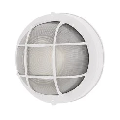 8" Round Integrated LED Bulkhead Light - 780 Lumens, 3000K Warm White - Indoor/Outdoor Wall Sconce