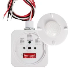 0-10V PIR Motion Sensor Fixture Mount - 360° Detection, 120-277 VAC, LED Lighting Control 8 0-10V PIR Motion Sensor Fixture Mount - 360° Detection, 120-277 VAC, LED Lighting Control -Nebo Sales Store bri819p b o front dip switches with top