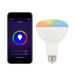 BR30 LED Smart Bulb - RGB+CCT Color Changing, Hubless, Alexa & Google Assistant Compatible, Wi-Fi & Bluetooth Control - Single Pack