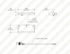 8" LED Under Cabinet Light Fixture - 120V - Selectable CCT (3000K/4000K/5000K) - 6W - Energy-Efficient Residential Lighting 20 8" LED Under Cabinet Light Fixture - 120V - Selectable CCT (3000K/4000K/5000K) - 6W - Energy-Efficient Residential Lighting -Nebo Sales Store c fox cl0806wh3c90 dim drawings 1