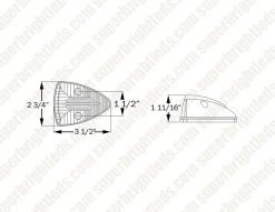 15-LED Waterproof Triangle Clearance Light for Truck Cab & Trailer - Durable Vehicle Lighting -Nebo Sales Store cbl22abp dim drawing