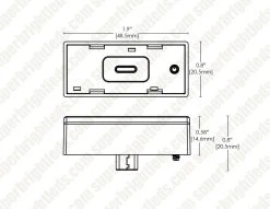 MaxLite Rectangular Control Node - Microwave Motion Sensor & Photocell - Plug-and-Play Dimmable LED Light Switch -Nebo Sales Store cn rtmst dimensional drawings