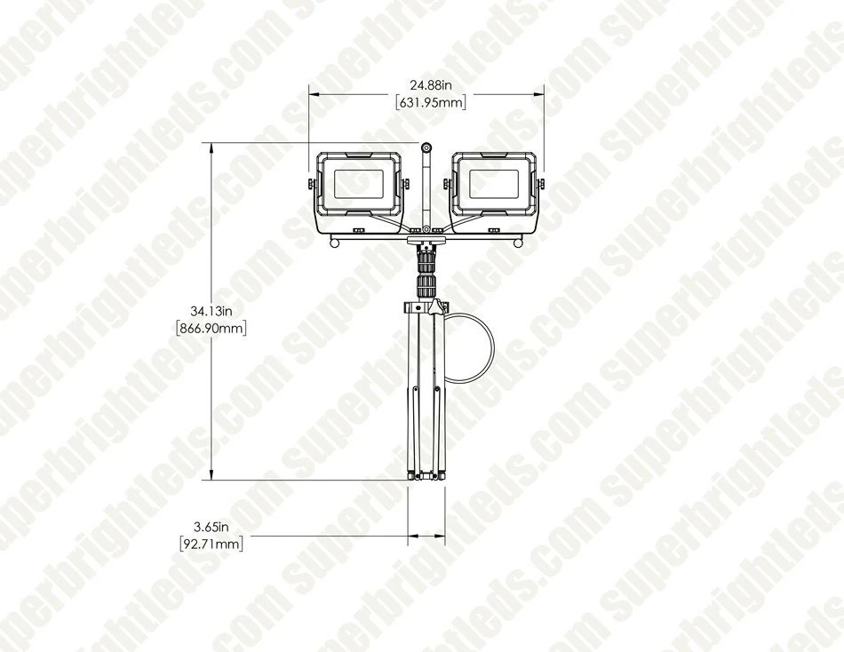 200W Dual-Head LED Work Light with Adjustable Tripod - 20,000 Lumens, 6500K Daylight - Portable Lighting for Construction, Workshops, and Outdoor Use 8 200W Dual-Head LED Work Light with Adjustable Tripod - 20,000 Lumens, 6500K Daylight - Portable Lighting for Construction, Workshops, and Outdoor Use - Image 8
