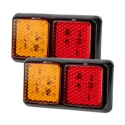 LED Truck & Trailer Rear Combination Lamps - Stop/Turn/Tail Lights - Durable Pair for Enhanced Safety