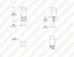 10-Pack 194 LED Bulb - COB LED T3.25 Miniature Wedge Base - 135 Lumens Natural White for Motorcycle & Vehicle Lighting -Nebo Sales Store dims 194 gcob1w
