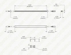 Aluminum LED Light Bar Fixture - Low Profile Surface Mount for Under Cabinet Lighting -Nebo Sales Store dims alb 30k12 smf 12v