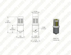1156 CAN Bus LED Bulb - 30 SMD LED Tower - 2 Pack | High-Performance Vehicle Lighting -Nebo Sales Store dims drawings 1156 nw30 cbt