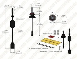 9007 LED Fanless Headlight & Fog Light Conversion Kit - 5,000 Lumens, Adjustable Color Temperature, Compact Heat Sinks -Nebo Sales Store dims drawings 9007 hlv5