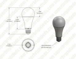 10W A19 WiFi Smart LED Light Bulb - RGBW Color Changing, Hubless, Alexa/Google Assistant/Smartphone Compatible, 60W Equivalent, 800 Lumens, E27SH-RGBW10 14 10W A19 WiFi Smart LED Light Bulb - RGBW Color Changing, Hubless, Alexa/Google Assistant/Smartphone Compatible, 60W Equivalent, 800 Lumens, E27SH-RGBW10 -Nebo Sales Store dims drawings e27sh rgbw10