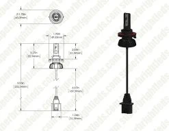 H13 Dual-Color LED Headlight Conversion Kit with Fog Light Function - 4,500 Lumens - White/Yellow - Fanless Design 22 H13 Dual-Color LED Headlight Conversion Kit with Fog Light Function - 4,500 Lumens - White/Yellow - Fanless Design -Nebo Sales Store dims drawings h13 hlaw